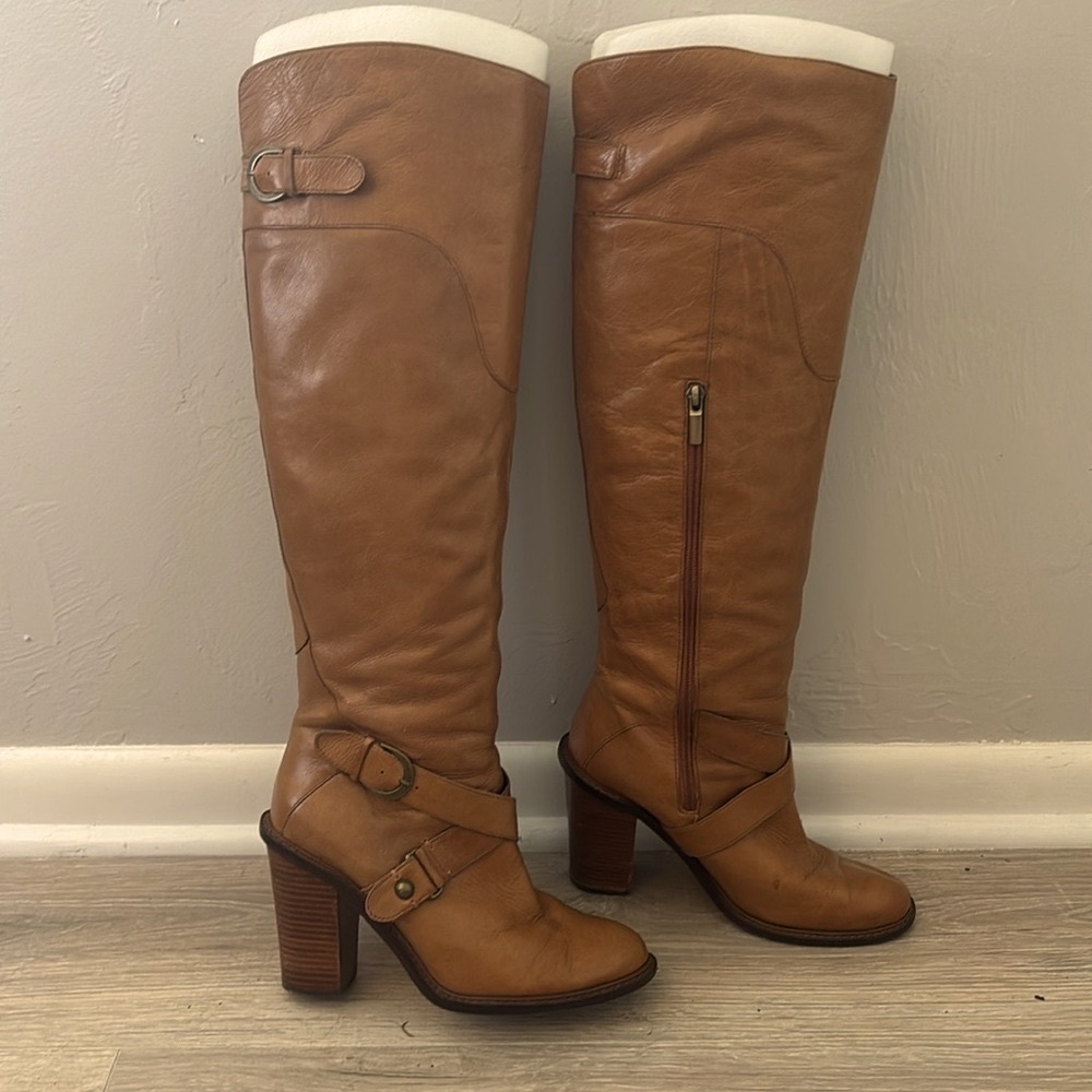 Boutique 9 Charissa High Distressed Leather Boots Sz 8